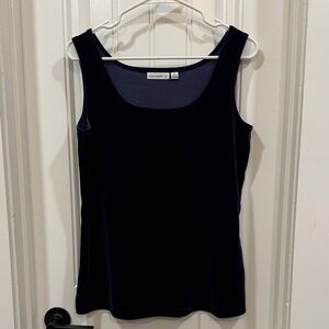 Susan Graver Navy Velvet Sleeveless Top
